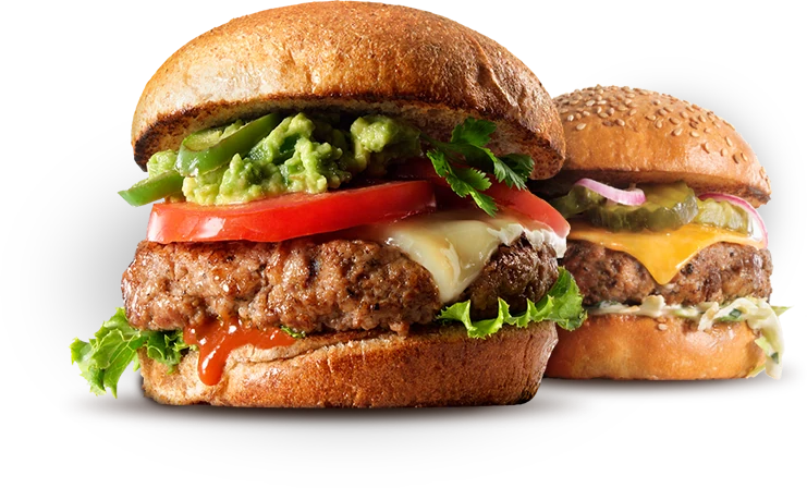 Hamburgare med sallad, ost och bröd